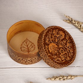 

Шкатулка "Соловей", круглая