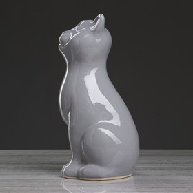 

Ваза керамика настольная "Кошка", серая, 25 см
