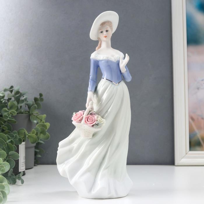 Сувенир керамика Девушка с розами 30x12x9,5 см