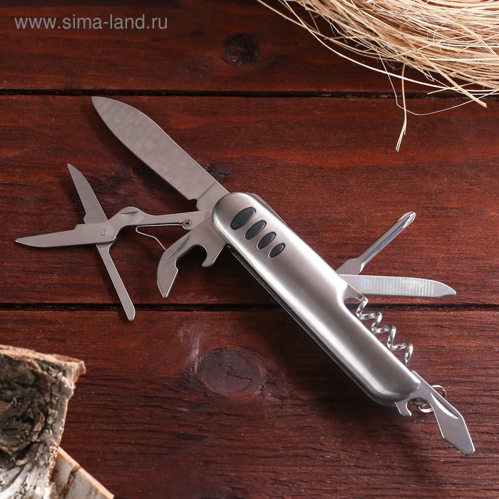 фото Нож швейцарский "анибус" 7в1, на рукояти 4 вставки, хром мастер к