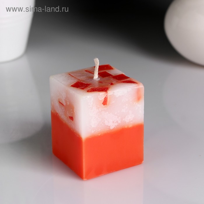 

Свеча- куб с мозаикой "Апельсин" ароматическая, 5×6 см