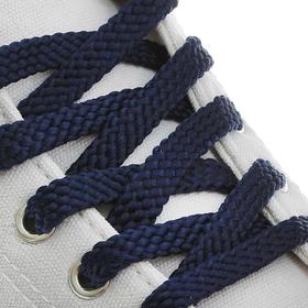 Шнурки для обуви плоские, 10 мм, 80 см, цвет тёмно-синий Ош