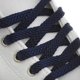 Шнурки для обуви плоские, 10 мм, 90 см, цвет тёмно-синий Ош