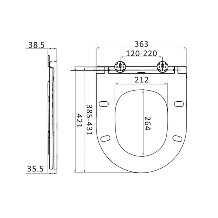 

Сиденье для унитаза AM.PM Spirit 2.0 C707857WH, с микролифтом, быстросъемное, белый