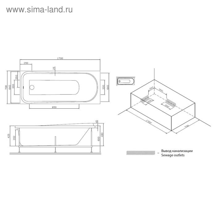 

Экран для ванны фронтальный AM.PM Like W80A-170-070W-P, 170 х 70 мм, белая
