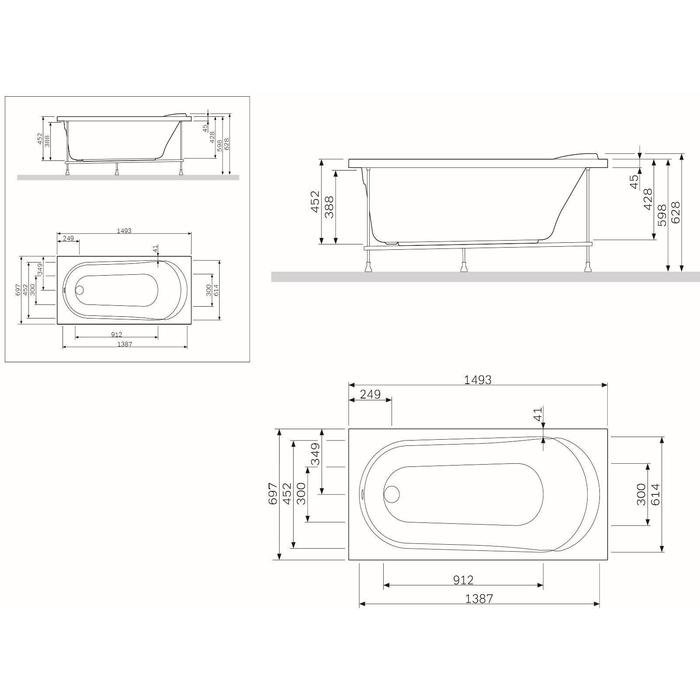 

Экран для ванны фронтальный AM.PM Joy W85A-150-070W-P, 150 см, белая