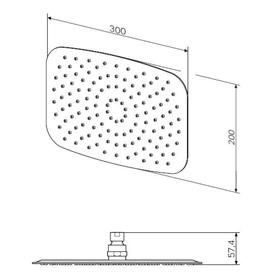

Верхняя лейка AM.PM F05S0006, 300 х 200 мм, для душевых кабин, тропическая, хром