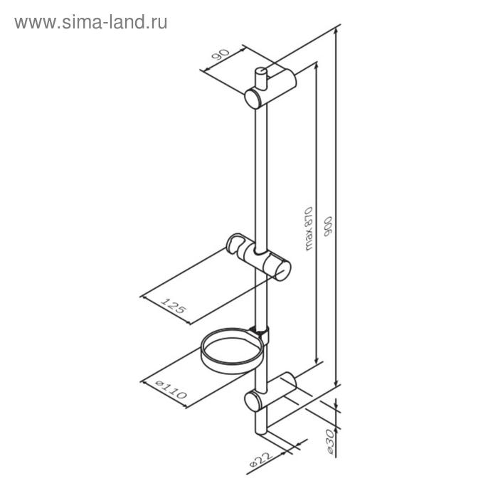 

Душевая стойка AM.PM Spirit F0370064, штанга 900 мм, хром