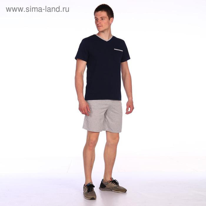 фото Костюм мужской (футболка, шорты), цвет синий, размер 52 domteks