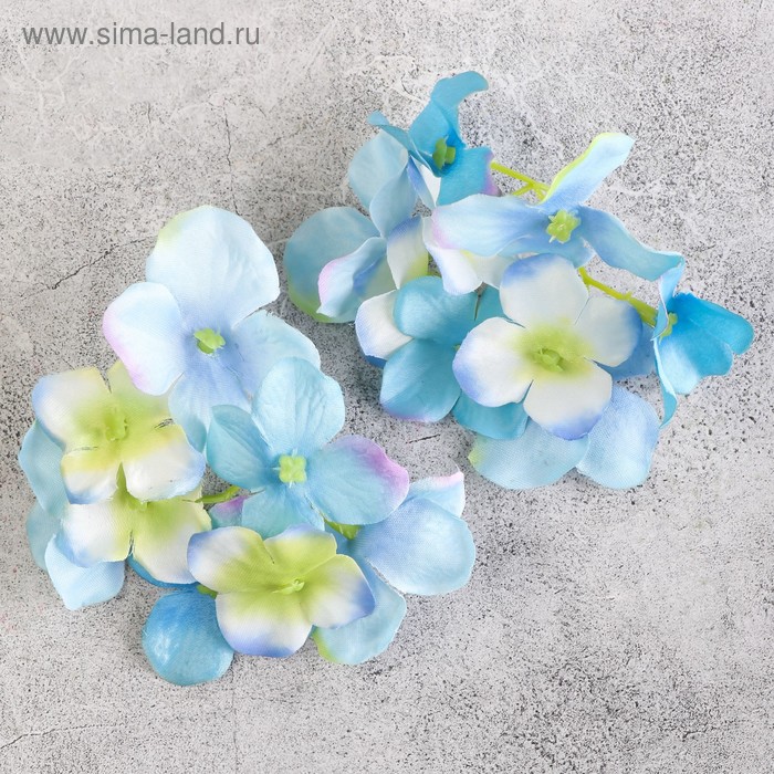 Набор декоративных цветов 9 см, 2 шт, голубой
