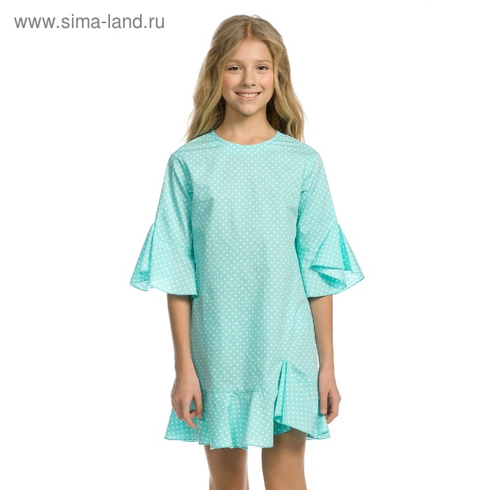 Платье для девочек, рост 128 см, цвет ментол