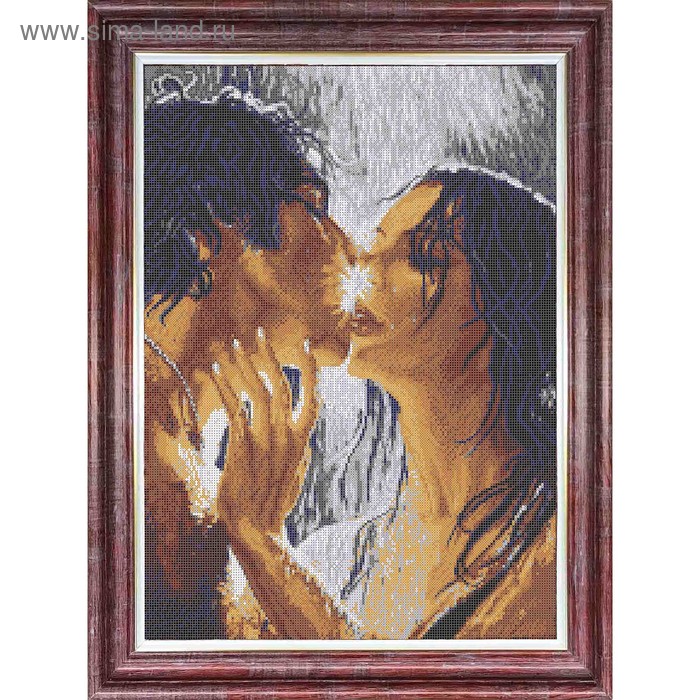 Канва с нанесённым рисунком для вышивки крестиком «Влюблённые», размер 31x42 см