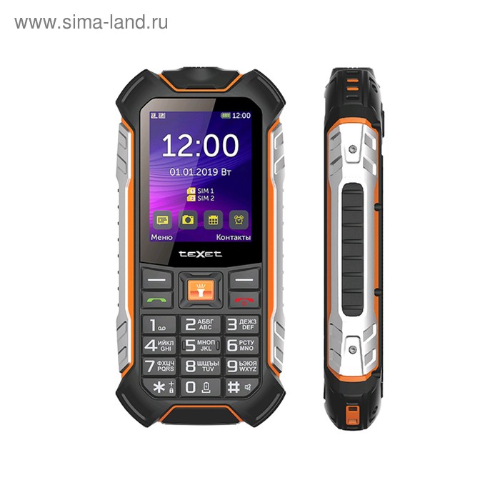 фото Сотовый телефон texet tm-530r 2,4", microsd, камера, ip68, 2 sim, чёрный