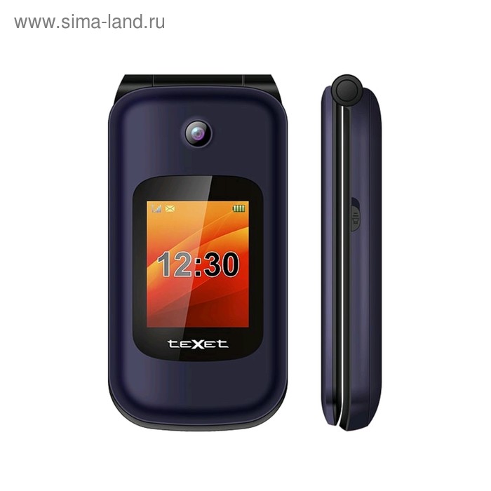 фото Сотовый телефон texet tm-b202 2,4", microsd, камера, 2 sim, синий