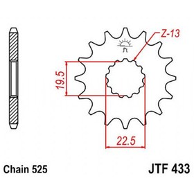 

Звезда передняя ведущая JTF433 для мотоцикла, стальная