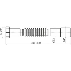 Труба гофрированная Alcaplast A750, 5/4" × 32/40 мм, длина 390-830 мм, полипропилен от Сима-ленд