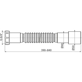 Гибкое соединение Alcaplast A770, 6/4"×40/50 мм, длина 390–840 мм, полипропилен от Сима-ленд