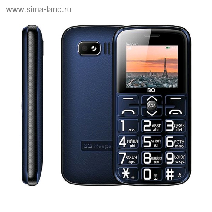 Сотовый телефон BQ M-1851, Respect 1.77, 2 sim, 32Мб, microSD, 1400 мАч, синий сотовый телефон bq m 2005 disco 2 0 2sim 32мб microsd bt3 0 1600мач фонарик красный
