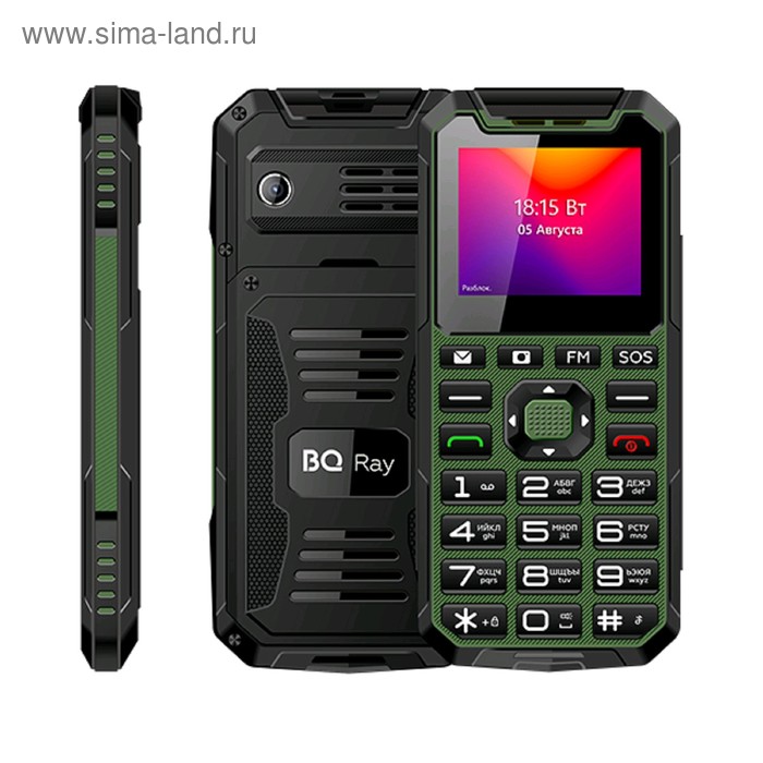 фото Сотовый телефон bq m-2004 ray 2", 32мб, microsd, 0,3мп, 2 sim, чёрно-зелёный