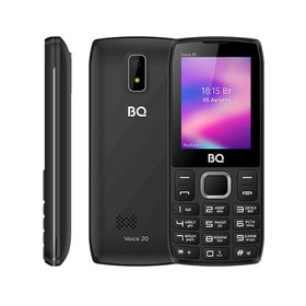 

Сотовый телефон BQ M-2400L Voice 20, 2,4", 4Гб, microSD, 4G, 2 sim, чёрно-серый