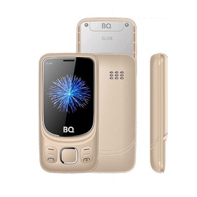 

Сотовый телефон BQ M-2435 Slide, 2,4", 32Мб, microSD, 2 sim, золотистый