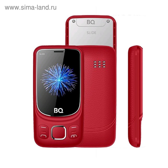 фото Сотовый телефон bq m-2435 slide, 2,4", 32мб, microsd, 2 sim, красный