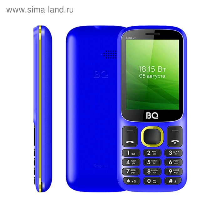 фото Сотовый телефон bq m-2440 step l+ 2,4", 32мб, microsd, 2 sim, сине-жёлтый