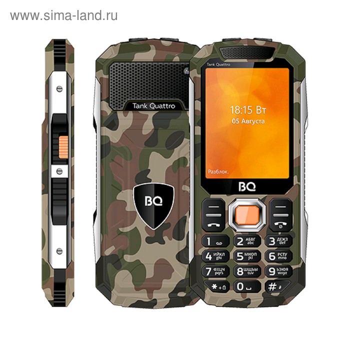 фото Сотовый телефон bq m-2819 tank quattro 2,8", 32мб, microsd, 4 sim, камуфляж