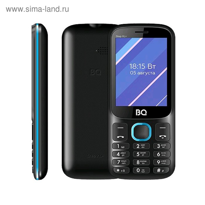 Сотовый телефон BQ M-2820 Step XL+ 2,8, 32Мб, microSD, 2 sim, чёрно-голубой сотовый телефон bq m 2005 disco 2 0 2sim 32мб microsd bt3 0 1600мач фонарик красный