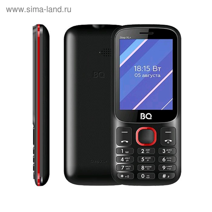 Сотовый телефон BQ M-2820 Step XL+ 2,8, 32Мб, microSD, 2 sim, чёрно-красный сотовый телефон bq step xl 2820 черный зеленый