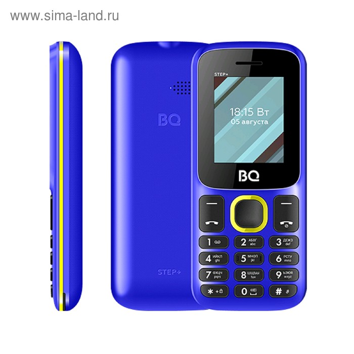 фото Сотовый телефон bq m-1848 step+ 1,77", 32мб, microsd, 2 sim, сине-жёлтый