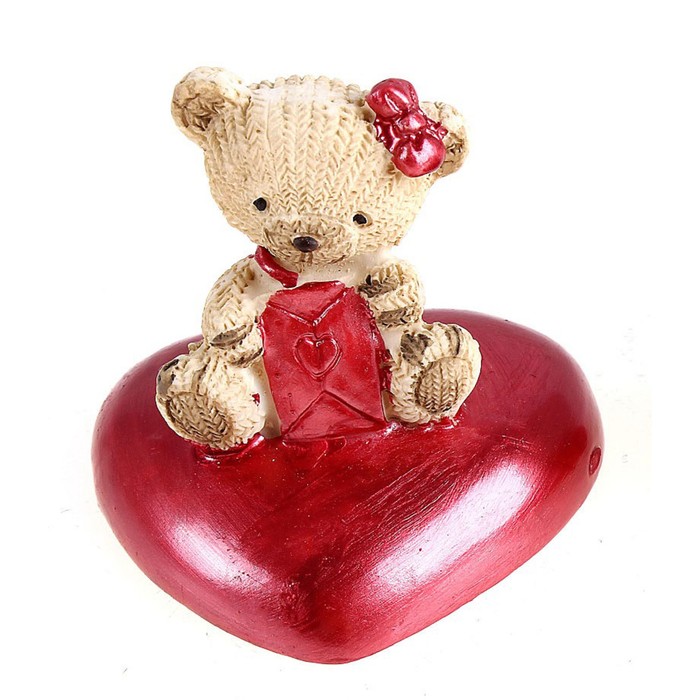 Сувенир "Мишка вязаный на сердечке", МИКС
