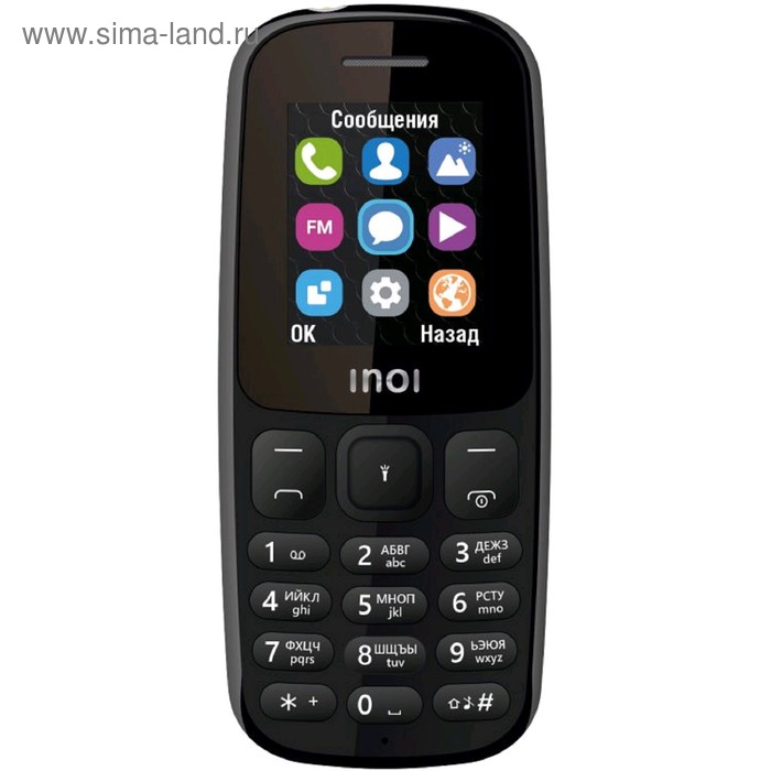 Сотовый телефон INOI 100, 1.8, 2 sim, 64Мб, microSD, 800 мАч, чёрный