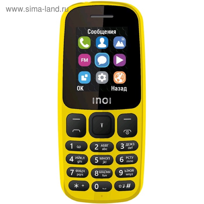фото Сотовый телефон inoi 101 1,8", microsd, 2 sim, жёлтый