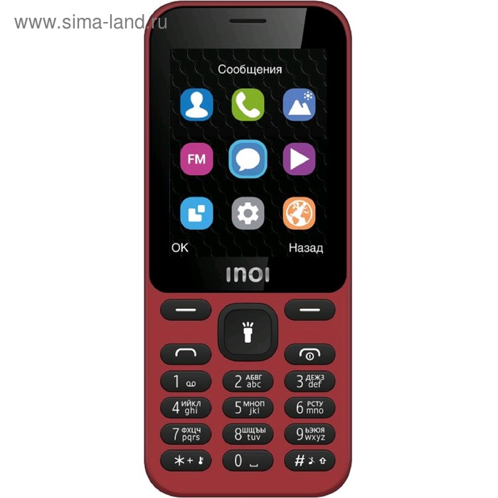 фото Сотовый телефон inoi 239 2,4", microsd, 2 sim, тёмно-красный