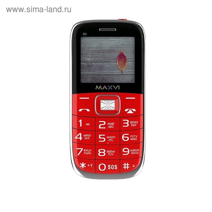 фото Сотовый телефон maxvi b6 2,2", 32мб, microsd, 0,3мп, 2 sim, красный