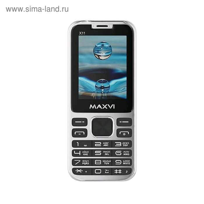 Сотовый телефон MAXVI X11 2,4, 32Мб, microSD, 0,3Мп, 2 sim, серебристый