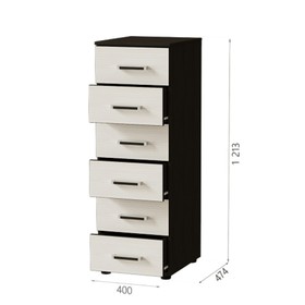 

Комод Николь с 6 ящиками, 400х1213х474, Бодега темный/Бодега светлый