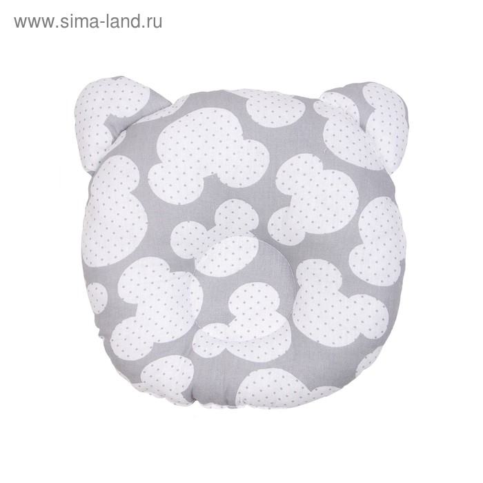 фото Подушка анатомическая first pillow, размер 22×22 см, мышонок, серый amarobaby