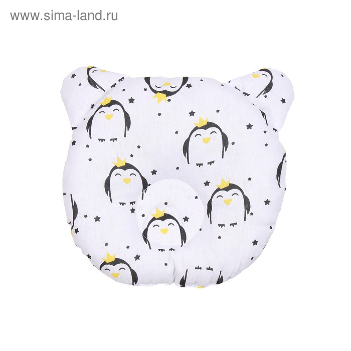 Подушка анатомическая First pillow, размер 22×22 см, пингвины
