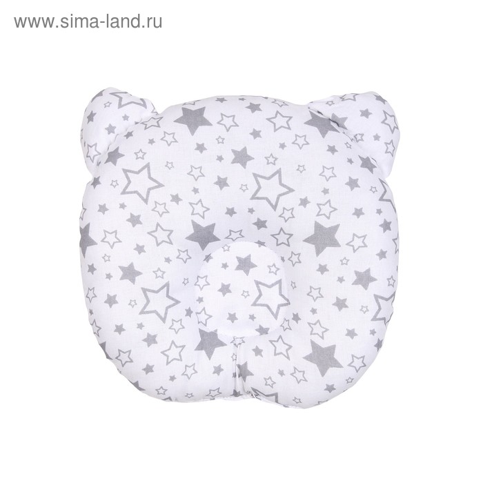 Подушка анатомическая First pillow, размер 22×22 см, звездопад, серый