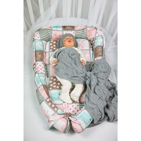 

Гнёздышко-кокон, размер 70 × 50 см, принт little baby пэчворк