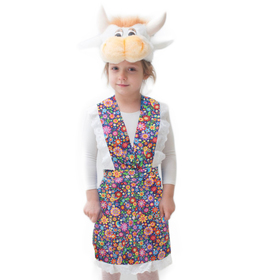 

Карнавальный костюм «Корова», шапка, передник, 5-7 лет, рост 122-134 см