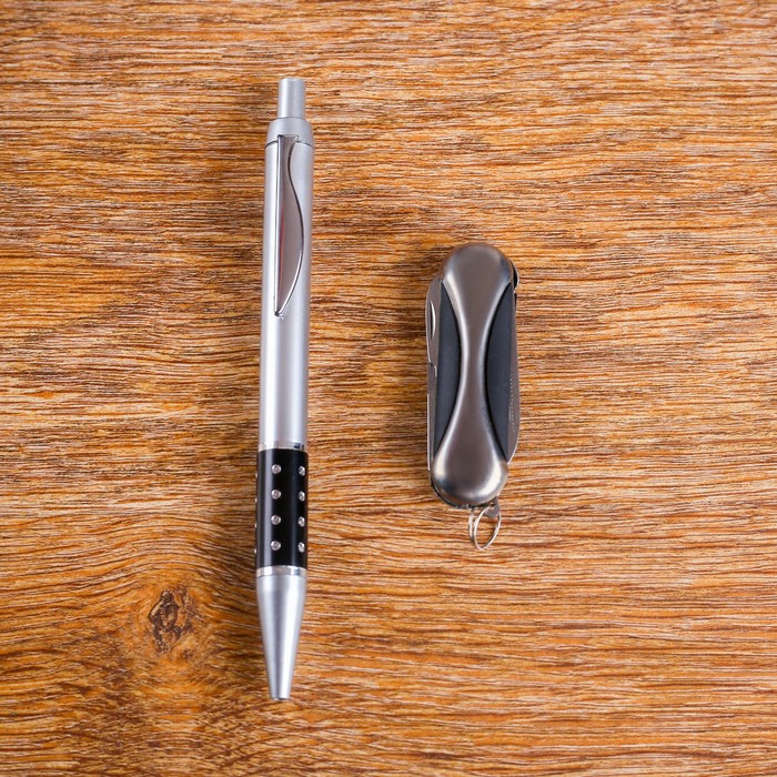 Набор подарочный 2в1: ручка, нож, черный