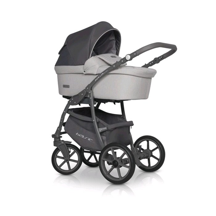 Коляска 2 в 1 Riko Basic Bella Pastel, цвет 01 серый