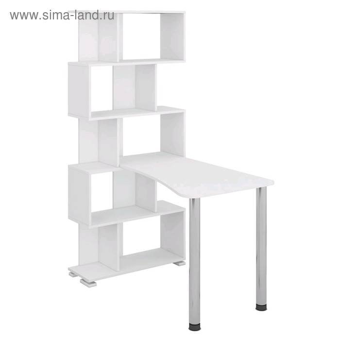 Стол-стеллаж «СЛ 5СТ 2», 750 × 1182 × 1731 мм, цвет белый стол стеллаж сл 5ст 2 750 × 1182 × 1731 мм цвет венге карамель венге