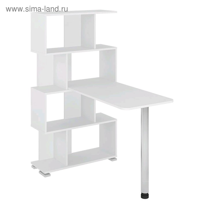 Стол-стеллаж «СЛ-5-4СТ», 750 × 1099 × 1395 мм, цвет белый стол стеллаж сл 5 4ст 750 × 1099 × 1395 мм цвет карамель венге карамель
