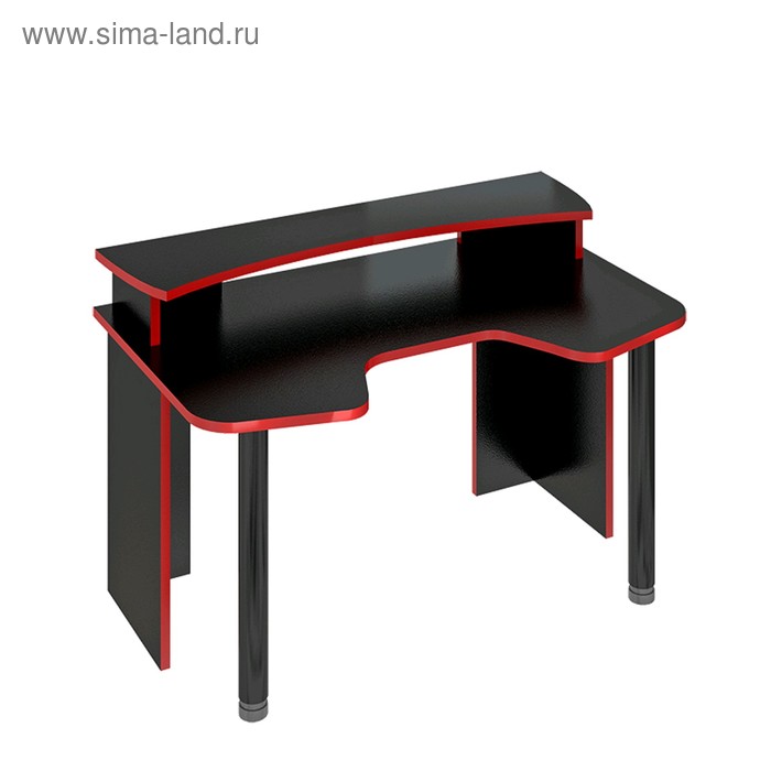 Стол с надстройкой «СКЛ Игр140», 1400 × 900 × 945 мм, цвет чёрный