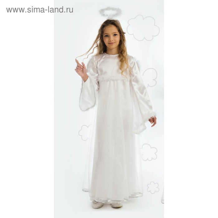 фото Карнавальный костюм «ангел», платье, головной убор, крылья, р. 30, рост 122 см карнавалия чудес