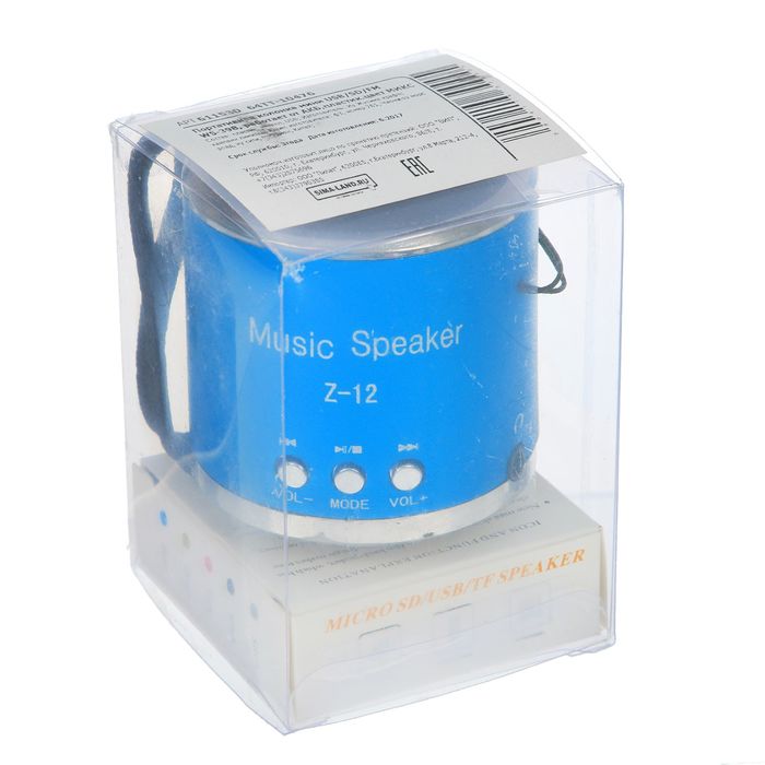 Портативная колонка мини USB/SD WS-398, работает от АКБ, цвета МИКС